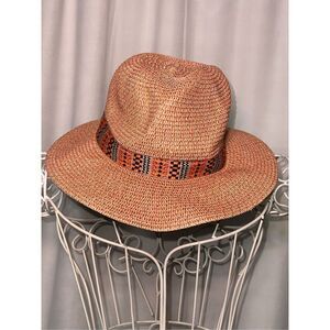 Summer fun Anna & Ava Wide Brim Straw Hat - Combo  Natural Sun Hat Fabric: ladie